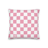 Pink Checkered Premium Pillow