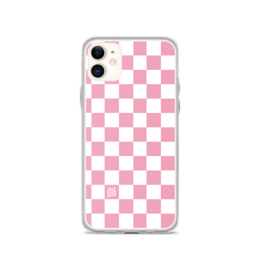 Pink Checkered iPhone Case