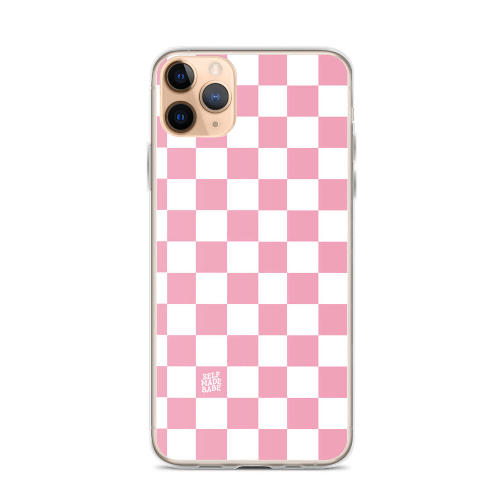 Pink Checkered iPhone Case