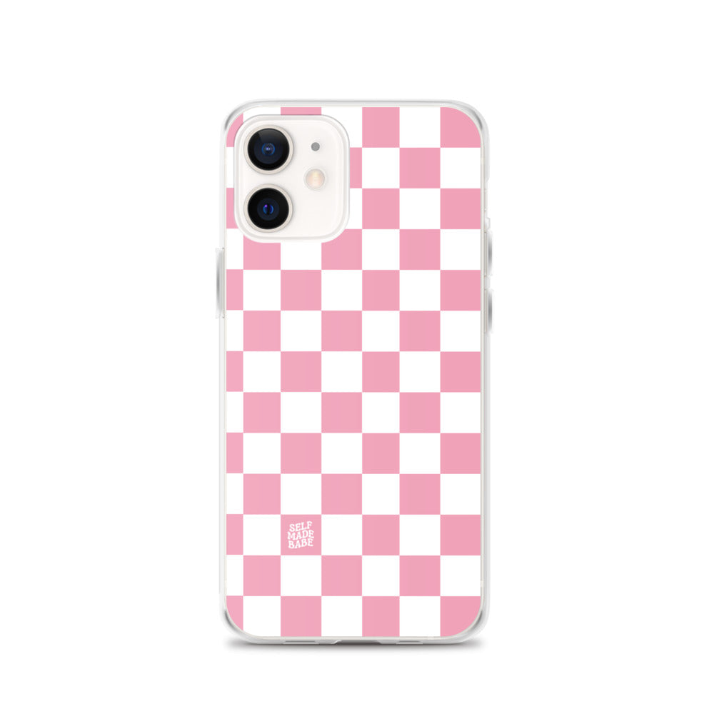 Pink Checkered iPhone Case