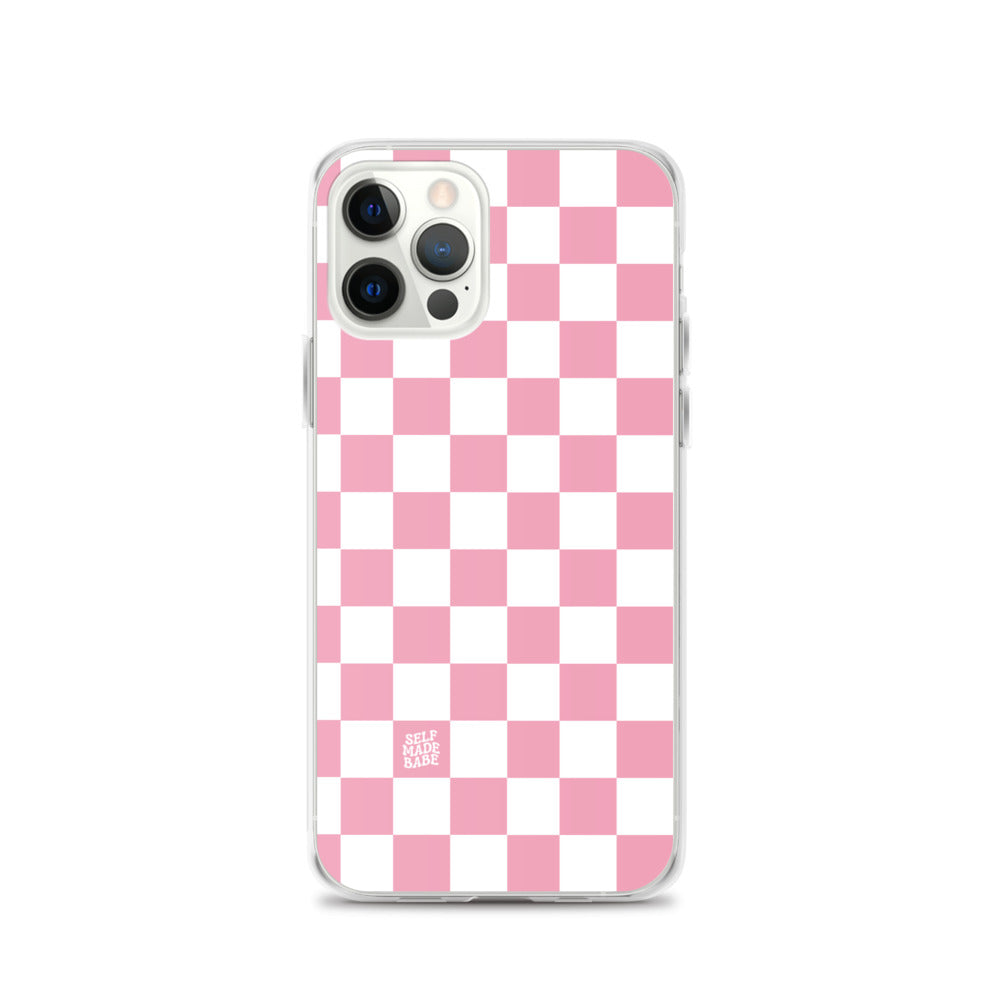 Pink Checkered iPhone Case