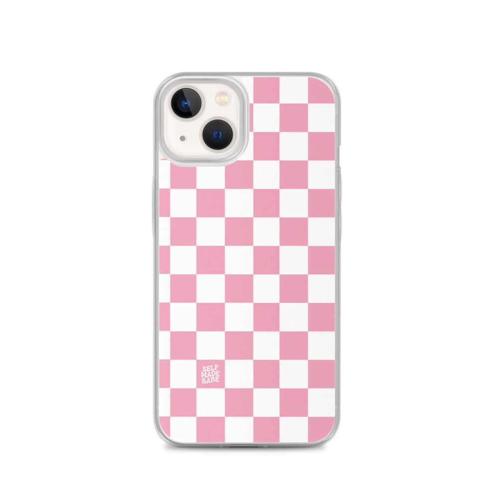 Pink Checkered iPhone Case