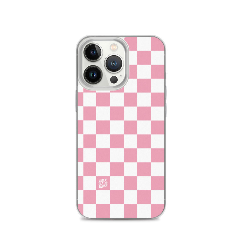 Pink Checkered iPhone Case