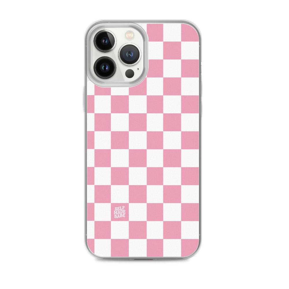 Pink Checkered iPhone Case