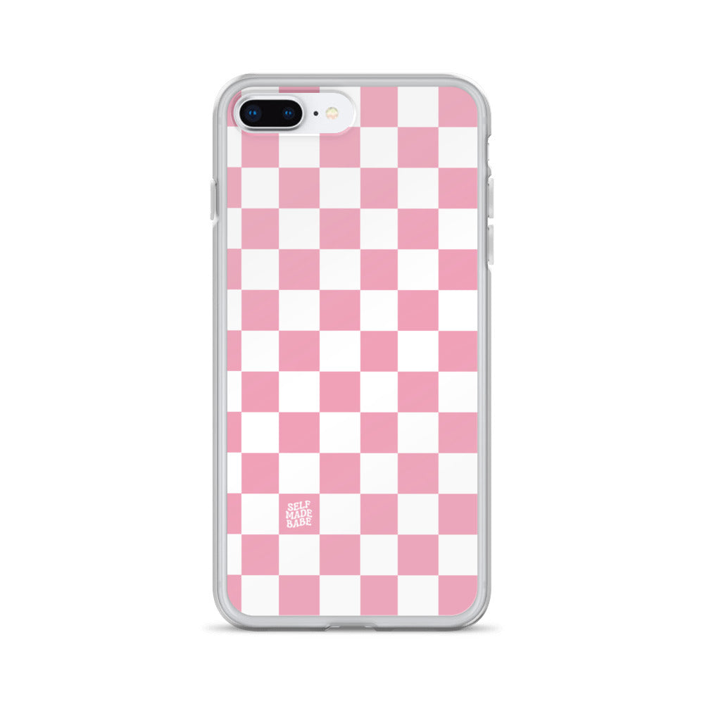 Pink Checkered iPhone Case