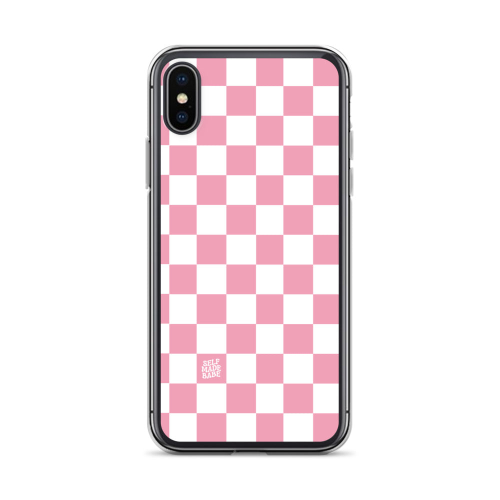 Pink Checkered iPhone Case