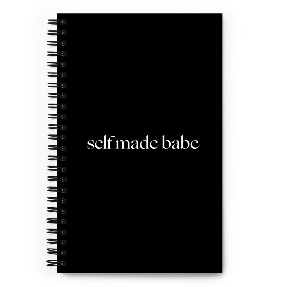Self Made Babe Black Spiral Notebook