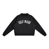 Self Made Babe Self Made Essential Fleece Mock-Neck Crew Sweatshirt