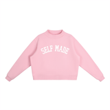 Self Made Babe Self Made Essential Fleece Mock-Neck Crew Sweatshirt