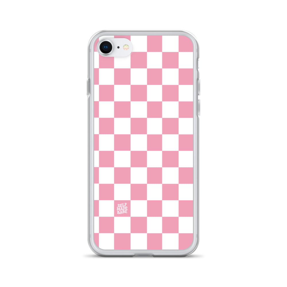 Pink Checkered iPhone case - choose your text! – Spikes and Seams