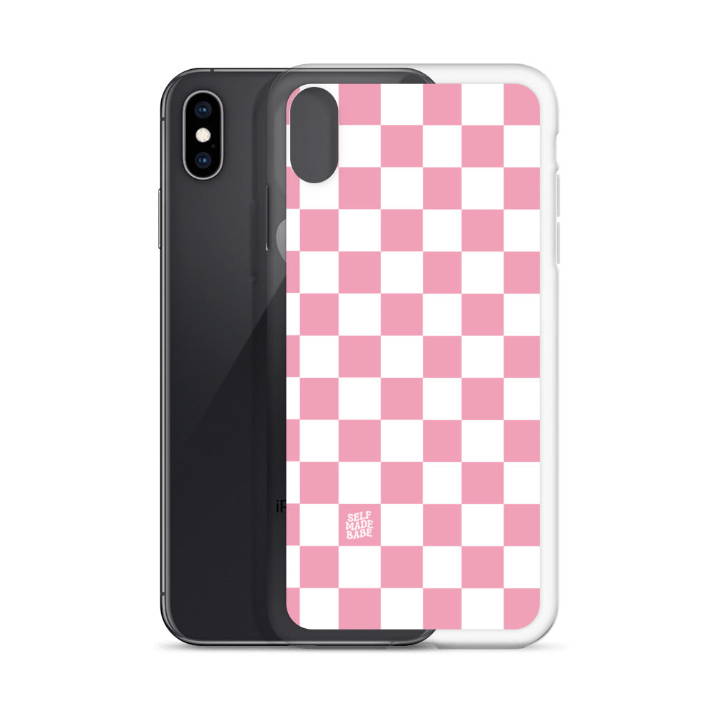 Pink Checkered iPhone Case