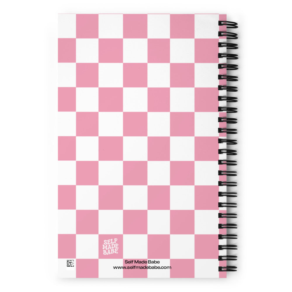 Pink Checkered Spiral Notebook